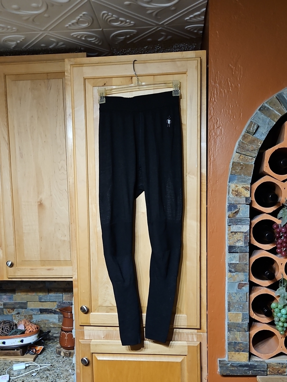 Smartwool Intraknit 200 Merino Bottom Base Layer Pants Leggings Black Wool Blend